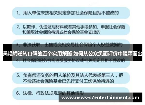吴艳妮逆转口碑的五个实用策略 如何从公众负面评价中脱颖而出