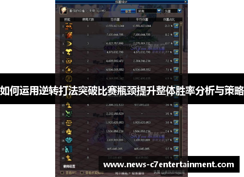 如何运用逆转打法突破比赛瓶颈提升整体胜率分析与策略