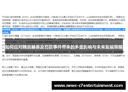 如何应对魏震禁赛及罚款事件带来的多重影响与未来发展策略