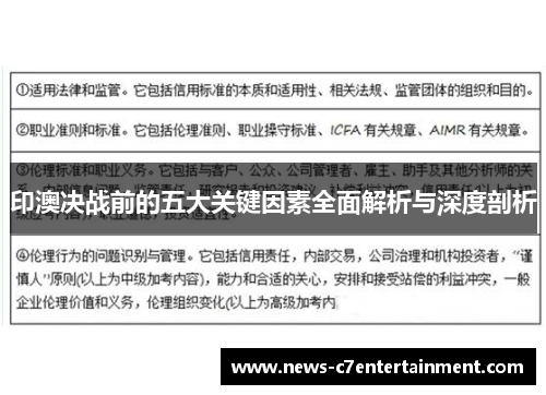印澳决战前的五大关键因素全面解析与深度剖析